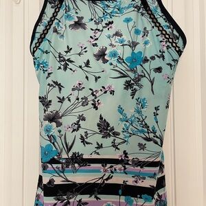 Free Country Floral Tankini Top - Blue and Black size S 4/6